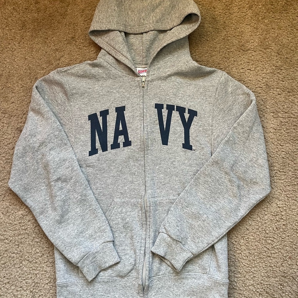 Soffe NAVY Gray Fleece-Lined Hoodie